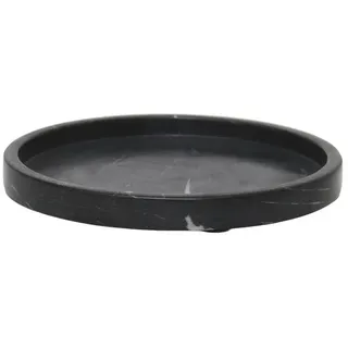 houseproud Dekotablett Orbit Dekotablett - rundes Tablett aus Marmo schwarz