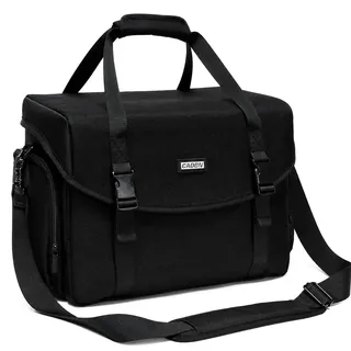 CADeN Large Camera Messenger Bag Case Schultertasche mit Stativhalter Kompatibel für Nikon, Canon, Sony, DSLR SLR Spiegellose Kameras Wasserdicht, L