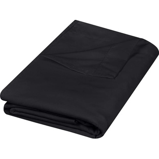 Utopia Bedding - Bettlaken ohne Gummizug - Bettlaken 259 x 266cm - Bettlaken 150 x 200cm - Flaches Laken weich gebürstete Mikrofaser - Schwarz