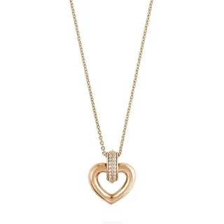 JETTE Silberkette JETTE Damen-Kette 925er Silber 38 Zirkonia Herz, STRONG HEART goldfarben