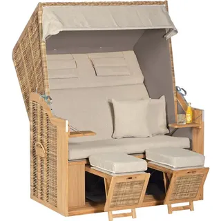 SUNNY SMART Strandkorb, Halblieger, LxBxH: 80x140x160 cm, braun