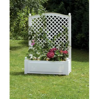 KHW Pflanzkasten groß mit Spalier, 100 cm, weiß