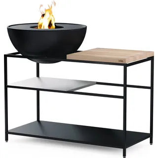höfats Plancha Grillset Ø 70 cm Holz gebürstet