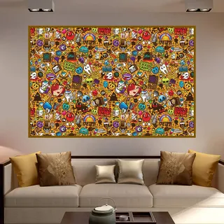 Yooyu Pop Art Andy Warhol Leinwand Malerei Abstrakte berühmte Drucke und Poster Wandkunst Bilder für Wohnzimmer Dekoration 70x90cm Rahmenlos