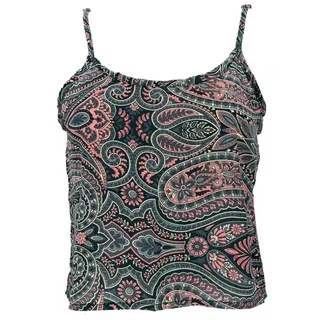 Guru-Shop T-Shirt Kurzes Boho Trägertop, luftiges Saree Top -.. Festival, Ethno Style, alternative Bekleidung schwarz L