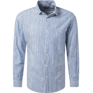 Pierre Cardin Langarmhemd Pierre Cardin Hemd modern fit modischer Streifen (1-tlg) blau M