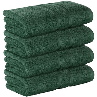 StickandShine 4er Set Premium Frottee Handtuch 50x100 cm in dunkelgrün in 500g/m2 aus 100% Baumwolle