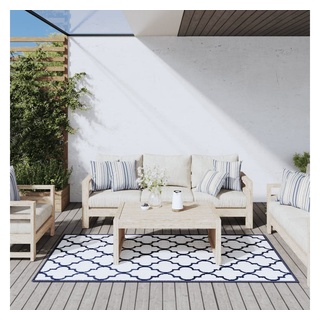 Outdoorteppich Outdoor-Teppich Marineblau Weiß 100x200 cm Beidseitig Nutzbar, vidaXL blau 100 cm x 200 cm