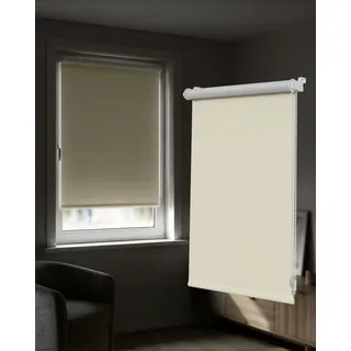 Victoria M. Tenebra Verdunkelungsrollo Klemmfix Rollo Fensterrollo, Sichtschutz, Verdunkelnd, Ohne Bohren inkl. Montagematerial, 130 x 160 cm, Cremeweiß