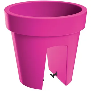 Erhard-Trading Balkonkasten Altea Geländertopf Blumenkasten Blumentopf Geländer oval rund bunt (rund, Fuchsia)