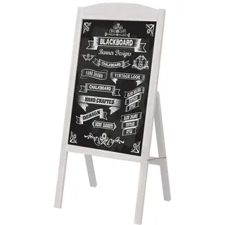UNHO Standtafel Werbetafel Magnetische Kreidetafel Kundenstopper aus Holz Aufsteller Holztafel klappbar 42.5x90cm - Grau