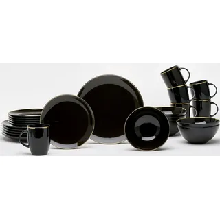 VAN WELL Glamour Kombiservice 24-tlg. schwarz/gold