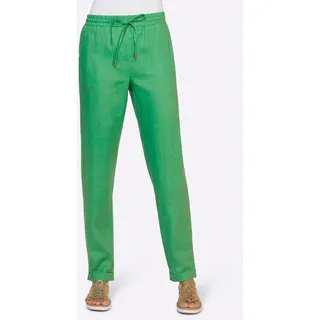 Leinenhose HEINE Gr. 34, Normalgrößen, grün (grasgrün) Damen Hosen High-Waist-Hosen