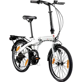 Zündapp ZF20 Speed Folder 20 Zoll Klapprad Faltrad Stadtrad Fahrrad faltbar Klappfahrrad StVZO Weiß