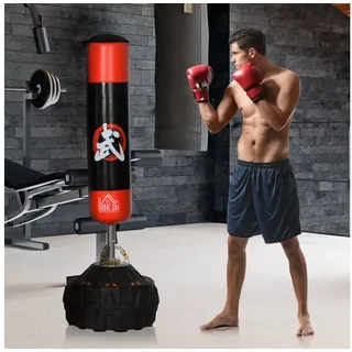 Homcom Standboxsack Erwachsene Freistehender Boxtrainingsgerät Schwarz+Rot - Schwarz