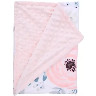 URFEDA Baby Decke Neugeborenen Sommer, Doppelseitig Babydecke, Baby Baumwolle Dünn Kuscheldecke, 75 cm x 100 cm, Rosa, Musselin und Microfaserflausch, Krabbeldecke und Kinderwagendecke, Klima Decke