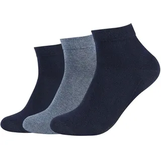 CAMANO 3er Pack Soft Quarter Socken Blau 39-42