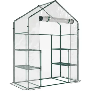 Outsunny Foliengewächshaus Transparent Metall, PVC-Kunstoff