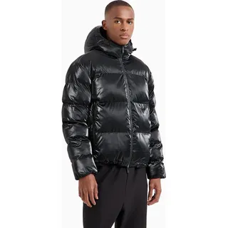 Ea7 Black gepolsterte Jacke mit zwei Wegen Reißverschluss – M - Schwarz - M