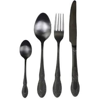 Chic Antique Besteck mit Dekor 4er Set, L23 cm antik schwarz