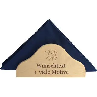 Serviettenhalter aus Holz mit Gravur - individueller Spruch, Name + Motiv möglich - Serviettenständer, Vintage Serviettenspender als Deko, Küchenutensil, Tischdekoration, Organizer