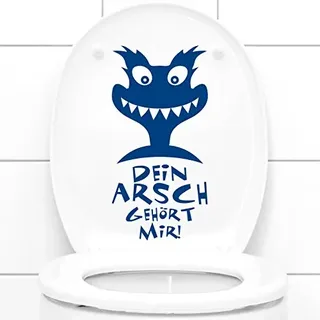 Wandtattoo-Günstig G121 WC Aufkleber Dein Arsch gehört Mir + Monster Wandtattoo brilliantblau (BxH) 13 x 27 cm