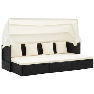 vidaXL Garten-Sonneninsel, Creme, Kunststoff, Rechteckig, 60x124x200 cm, Loungemöbel, Outdoorsofas