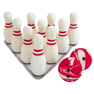 SAFSOF Outdoor-Spielzeug Soft-Bowling-Set - Gefahrloses Bowling für innen und außen, Schaumstoff rot