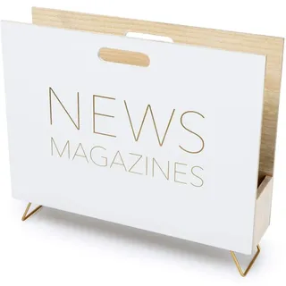 balvi Zeitschriftenständer Farbe weiß Für Zeitschriften, Kataloge und Tageszeitungen Mit Griff DM-Hol