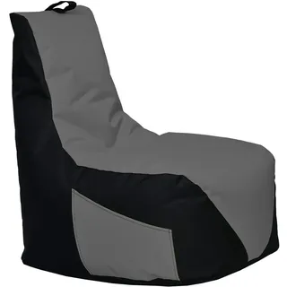Momiralland Gaming Sitzsack - mit Lehne Sitzkissen - Beanbag - BodenKissen Sessel In- & Outdoor geeignet - Gaming mit PC Xbox & Playstation (Schwarz - Anthrazit, Sitzsack)