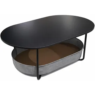 Relaxdays Ovaler Couchtisch Schwarz MDF 100 x 55 x 45 cm