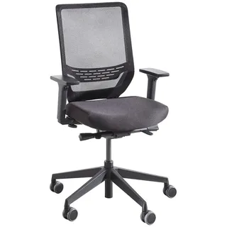 Dauphin Drehstuhl, Schwarz, Kunststoff, Textil, Uni, Drehkreuz, 72x98 - 109x72 cm, DIN EN ISO 14001, DIN EN ISO 9001, Arbeitszimmer, Bürostühle, Drehstühle