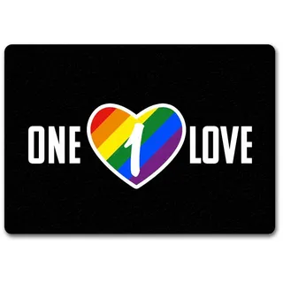speecheese Fußmatte One Love Regenbogen Fußmatte in 35x50 cm ohne Rand 35 cm