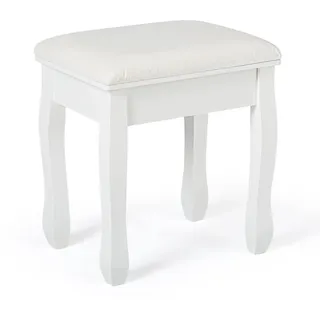 Mondeer Hocker Schminktisch, Schminkhocker, Sitzhocker Gepolstert, Rosenmuster Klavierhocker MDF Holz für Ankleidezimmer Schlafzimmer Eingang Flure, Weiß