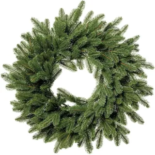 Fairytrees Hänge-Weihnachtsbaum FAIRYTREES Weihnachtskranz grün 55 cm Premium aus 100% Spritzguss, Hängender Adventskranz für Haustür, Türkranz Weihnachten braun|grün 55 cm