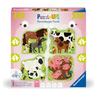 Ravensburger Kinderpuzzle 4, 6, 8, 10 Teile - Puzzle UP! Bauernhoftiere