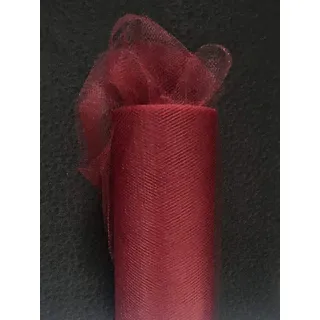 Tüll Rolle 9m x 15cm Tischband Hochzeit Deko Floristik Fest (Bordeaux)