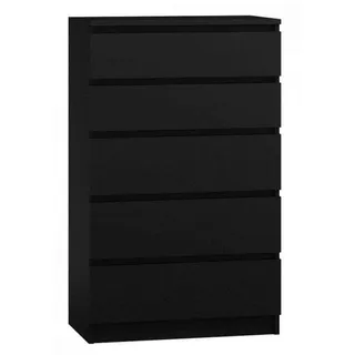 Topeshop M5 CZERŃ, Schwarz, 5 Schublade(n), Partikelbord, Einfarbig, Modern, Partikelbord - Schwarz
