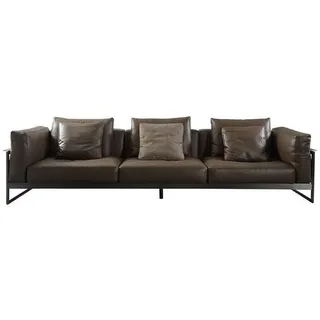 Xlmoebel Polstergarnitur Sofa Garnitur mit Hocker in zeitlosem Design und hohem Sitzkomfort, (Sofagarnitur 3+2 Sitzer + Hocker), Hergestellt in Europa braun