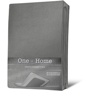 one-home Frottee Spannbettlaken Spannbetttuch 90x200 140x200 180x200 Bettlaken Baumwolle, Maße:180x200 cm - 200x200 cm, Farbe:Grau