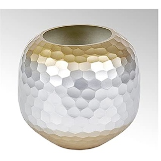 Lambert - Vase, Blumenvase - Favo - Farbglas - Farbe: Silber/Gold - matt - (ØxH) 20 x 22 cm
