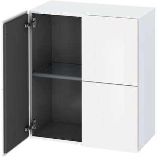 Duravit L-Cube Halbhochschrank 2 Türen links 700 x 363 x 800 mm - Weiß Hochglanz lackiert - LC117708585
