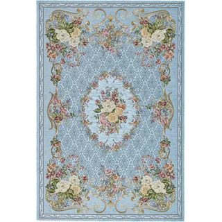 THEKO Flomi Floral Teppich 60 x 90 cm Blau/Türkis