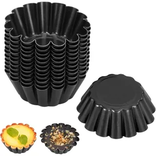 Set Mit 12 Mini-metall-törtchenformen, 6,3 X 2,4 Cm, Für Obsttörtchen, Schokoladentörtchen, Quiches, Muffins