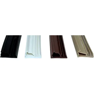 SN-TEC Universal Haustürdichtung/Türdichtung SNSK 312 (Gesamtbreite 19mm) für 5mm Nut, 12mm Falzbreite, 3 bis 8mm Anschlagluft (6 Meter) Farbauswahl: Schwarz/Weiß/Braun/Beige (Schwarz)