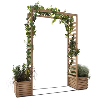 Tchibo - Rosenbogen mit Pflanzkästen - 200x50x210cm - silber - Holz / Stahl / Polyethylen