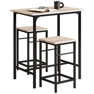 SoBuy Bartisch Set 3-teilig 75 x 120 x 75 cm Beige