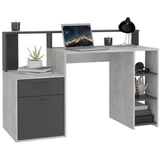 Deine Tante Emma 3006-001 Bolton Beton grau Nb. / Anthrazit Schreibtisch PC - Tisch Bürotisch Arbeitstisch ca. 137 x 91 x 50 cm FMD