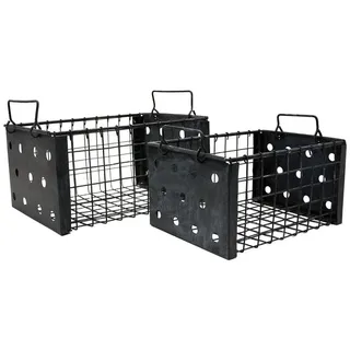 UNUS HOME Aufbewahrungskorb Drahtkorb Zink 2er Set schwarz