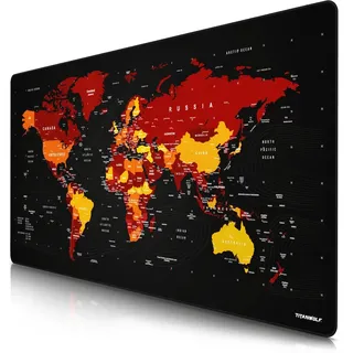 Titanwolf Gaming Mauspad XXXL Weltkarte rot
